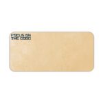 Infidu beige desk pad with motivational “Focus on the Good” quote in bold black text on a soft tan background.