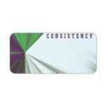 Infidu motivational desk pad with geometric burst and “CONSISTENCY” quote in purple on a light blue and white background.