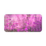 Infidu soft pink and purple floral desk pad with Bible verse "The Lord goes with you" from Deuteronomy 31:6