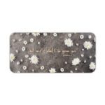 Dark grey desk pad featuring white daisies and the Bible verse "Ask and it shall be given to you" from Matthew 7:7 in golden cursive.