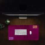 Infidu deep magenta desk pad with motivational Effort Love Effort quote in yellow and purple text