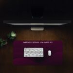Infidu maroon desk pad with white discipline quote and wave design