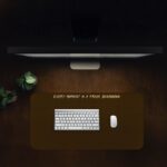 Infidu dark brown desk pad with handwritten motivational quote in light yellow.