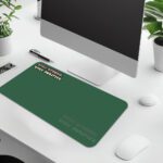 Infidu dark green desk pad with white and pink motivational quote on a chalkboard-style background