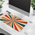 Infidu desk pad with retro starburst stripes and motivational quote