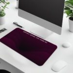 Infidu maroon desk pad with white discipline quote and wave design