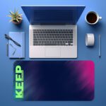Infidu dark green desk pad with white and pink motivational quote on a chalkboard-style background