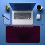 Infidu maroon desk pad with white discipline quote and wave design