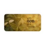 Infidu Golden Faith desk pad with Bible quote and leafy vintage art on a golden background