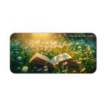Vintage-style Bible desk pad with daisies and Psalm 23:1 verse