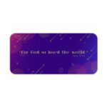 Infidu Modern Desk Pad featuring John 3:16 Bible verse on deep purple and magenta abstract geometric background with vintage art style.