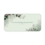 Infidu Mint Green Desk Pad featuring eucalyptus leaves and Bible verse Philippians 4:13 on a soft mint green background.