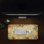 Infidu soft floral desk pad with Matthew 19:26 Bible verse in vintage watercolor design
