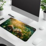 Vintage-style Bible desk pad with daisies and Psalm 23:1 verse