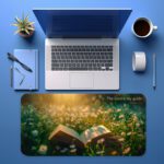 Vintage-style Bible desk pad with daisies and Psalm 23:1 verse