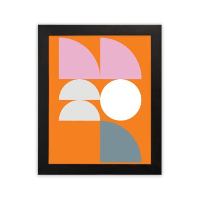Infidu Bauhaus Wall Art Orange Pastel Circle Geometric Design - bha83