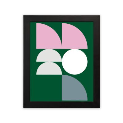 Infidu Bauhaus Wall Art Green Pastel Circle Geometric Design - bha84