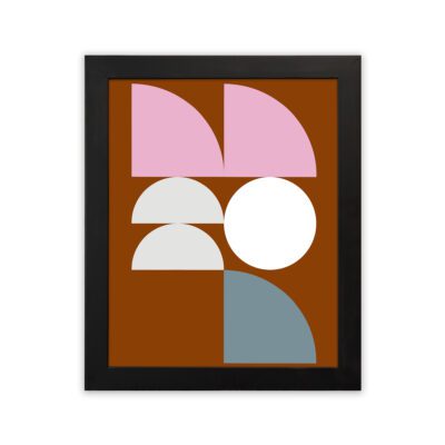 Infidu Bauhaus Wall Art Brown Pastel Circle Geometric Design - bha85