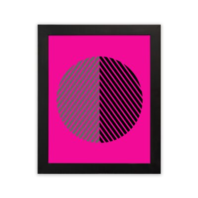 Infidu Bauhaus Wall Art Pink Striped Circle Geometric Design - bha87