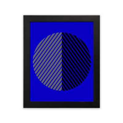 Infidu Bauhaus Wall Art Blue Striped Circle Geometric Design - bha89