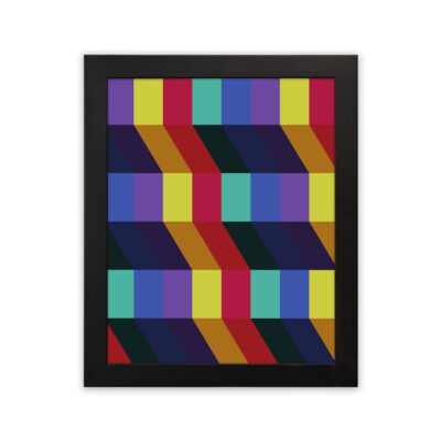 Infidu Bauhaus Wall Art Color Stripe Optical Geometric Design - bha92