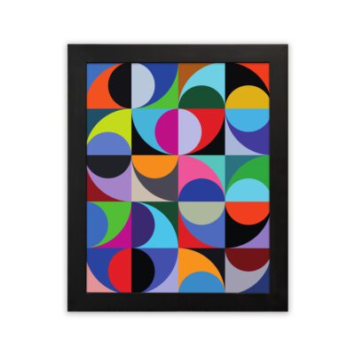 Infidu Bauhaus Wall Art Color Circle Grid Geometric Design - bha96
