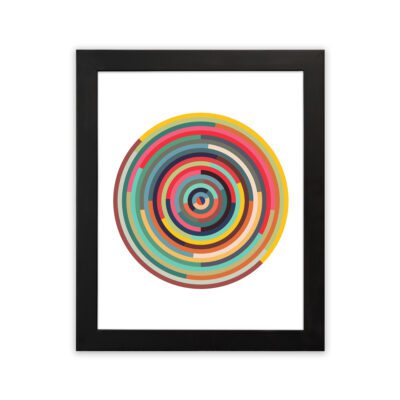 Infidu Bauhaus Wall Art Multicolor Concentric Circle Design - bha97