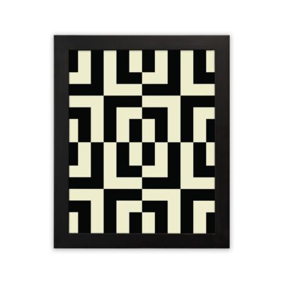 Infidu Bauhaus Wall Art Monochrome Grid Geometric Design - bha98