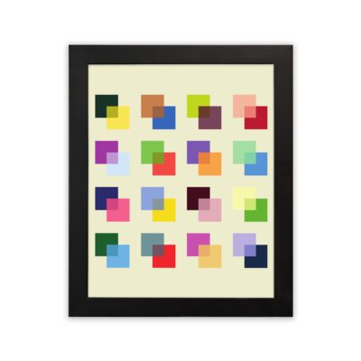 Infidu Bauhaus Wall Art Color Square Grid Geometric Design - bha101