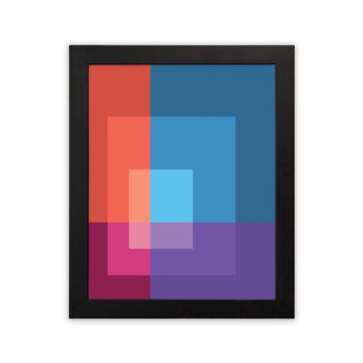 Infidu Bauhaus Wall Art Layered Rectangle Gradient Design - bha102