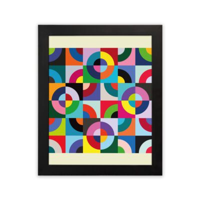 Infidu Bauhaus Wall Art Color Circle Mosaic Geometric Design - bha103