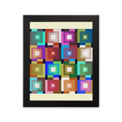 Infidu Bauhaus Wall Art Layered Square Mosaic Design - bha104