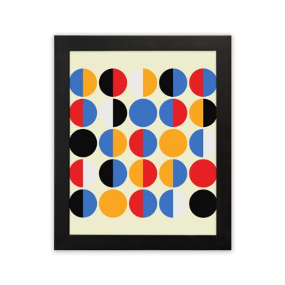 Infidu Bauhaus Wall Art Half Circle Grid Geometric Design - bha107