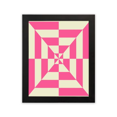 Infidu Bauhaus Wall Art Pink Optical Tunnel Geometric Design - bha112