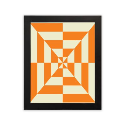 Infidu Bauhaus Wall Art Orange Optical Tunnel Geometric Design - bha113