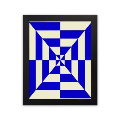 Infidu Bauhaus Wall Art Blue Optical Tunnel Geometric Design - bha114