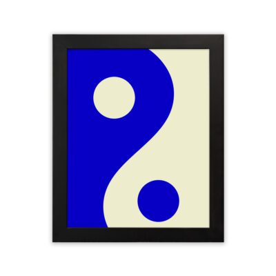 Infidu Bauhaus Wall Art Blue Yin Yang Curve Design - bha116