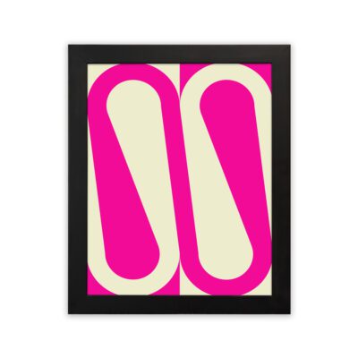 Infidu Bauhaus Wall Art Pink Loop Geometric Design - bha118