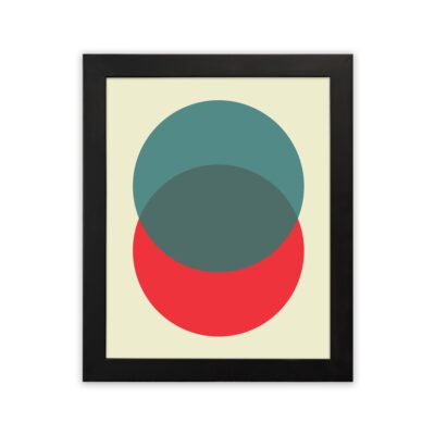 Infidu Bauhaus Wall Art Overlapping Circle Contrast Design - bha121