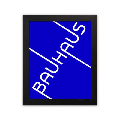 Infidu Bauhaus Typography Wall Art Blue Minimalist Design - bha126