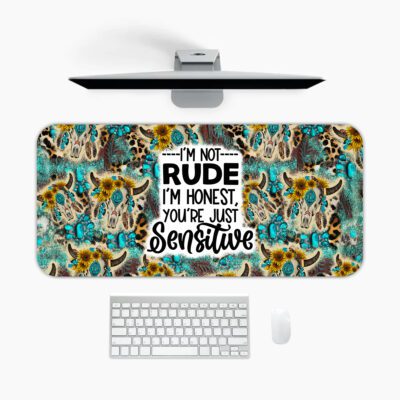 Infidu Bold Desk Pad with fierce quote, leopard and skull pattern, vintage art-inspired.