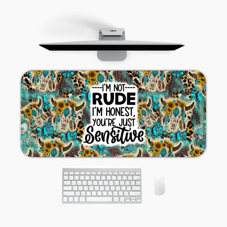 Infidu Bold Desk Pad with fierce quote, leopard and skull pattern, vintage art-inspired.
