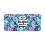 Infidu Ocean Desk Pad with seahorses, swirling ocean patterns, and bold quote on a colorful purple and teal background.
