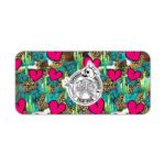 Infidu Western desk pad with skeleton cowboy, cactus, leopard print, pink hearts, and “Roped in but still wild” quote.