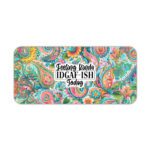 Infidu bold paisley desk pad with “Feeling kinda IDGAF-ISH today” quote in vibrant colors