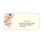 Infidu Elegant Floral Desk Pad with Proverbs 31:26 verse, featuring pink and purple flowers on a cream vintage art background.