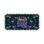 Dark floral desk pad with “Let Your Light Shine” quote, Matthew 5:16 reference, colorful flowers, and vintage art style on a navy background.