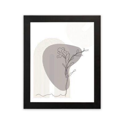 Infidu Minimalist Wall Art Abstract Floral Line Frame – Modern Decor - mla101