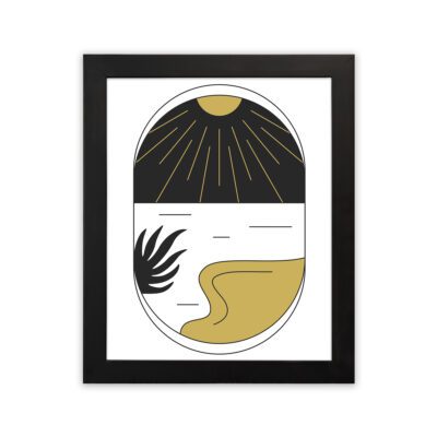 Infidu Minimalist Wall Art Abstract Landscape Sun Frame – Decor - mla154