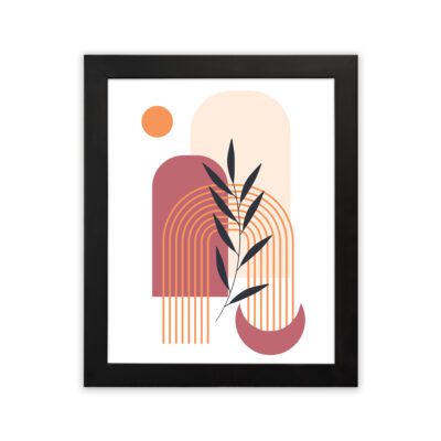 Infidu Minimalist Wall Art Arch Leaf Frame Modern Abstract Decor - mla171